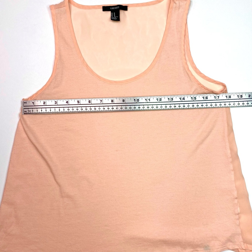 Forever 21 Peach Hi—Low Tank with Sheer Back M - Picture 5 of 11